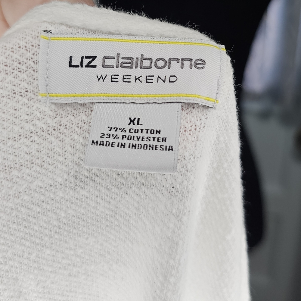 Liz Claiborne White Tunic Coastal Grandma Athleisure - Picture 4 of 5